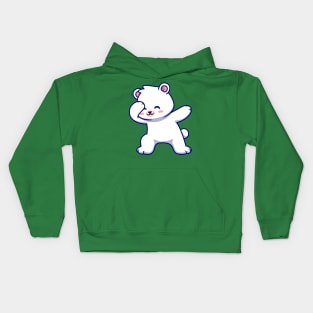 Cute Polar Bear Dabbing Cartoon Kids Hoodie